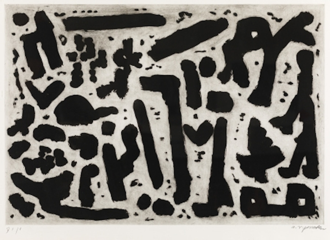 Snow in Jerusalem from the 15-part series “Expedition to the Holyland” by A.R. Penck