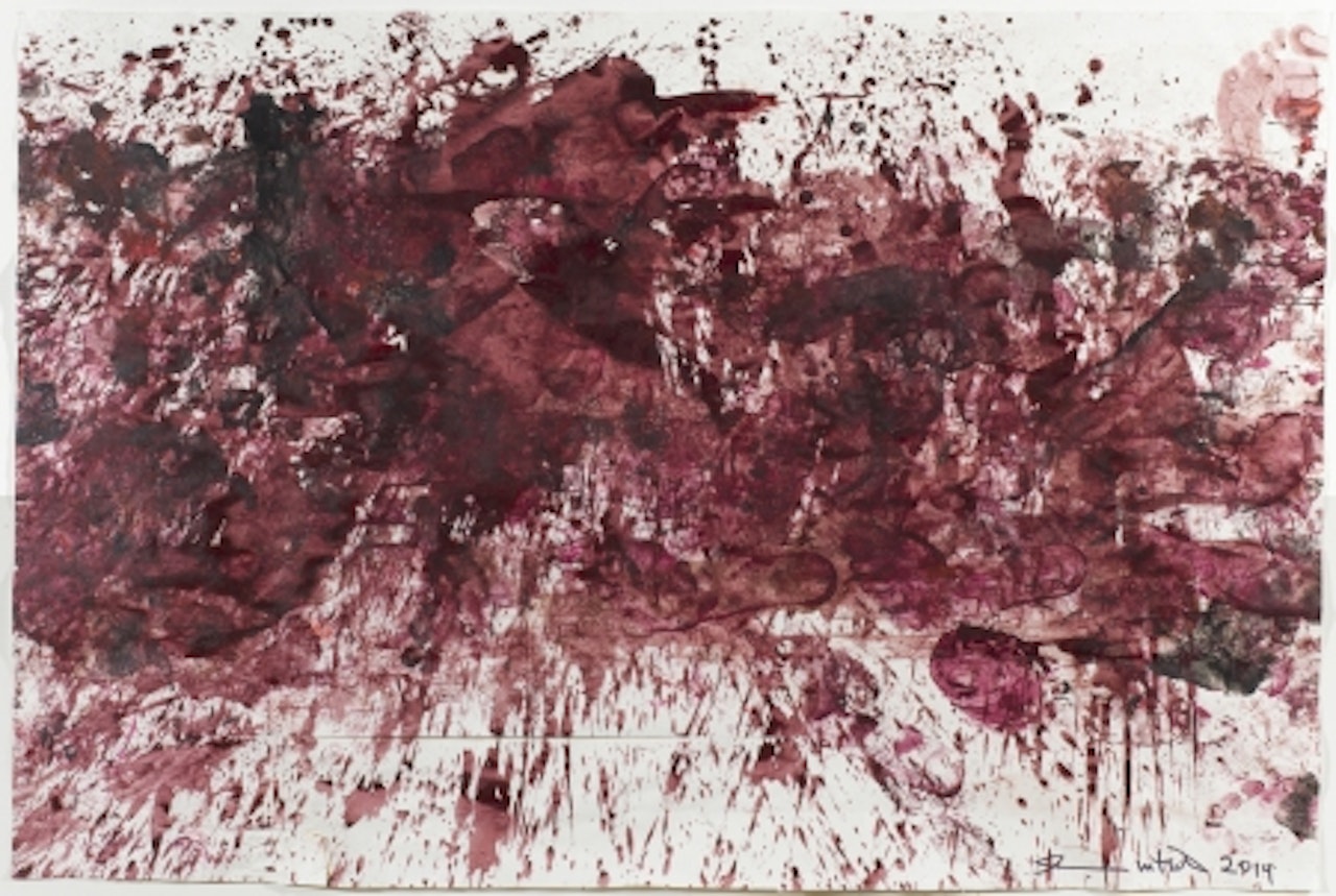 untitled 70th painting action by Hermann Nitsch