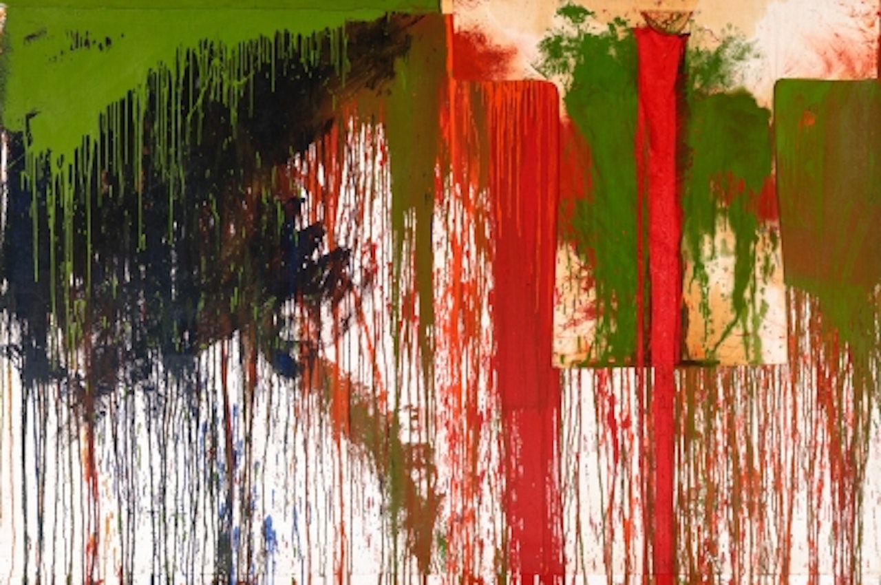 Untitled (grave painting with painting shirt) by Hermann Nitsch