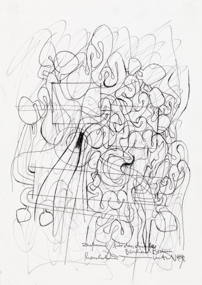 Untitled (drawing for the poet Bernhard Braun) by Hermann Nitsch