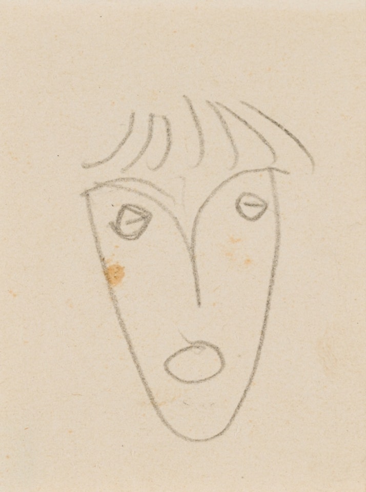 Head sketch by Egon Schiele
