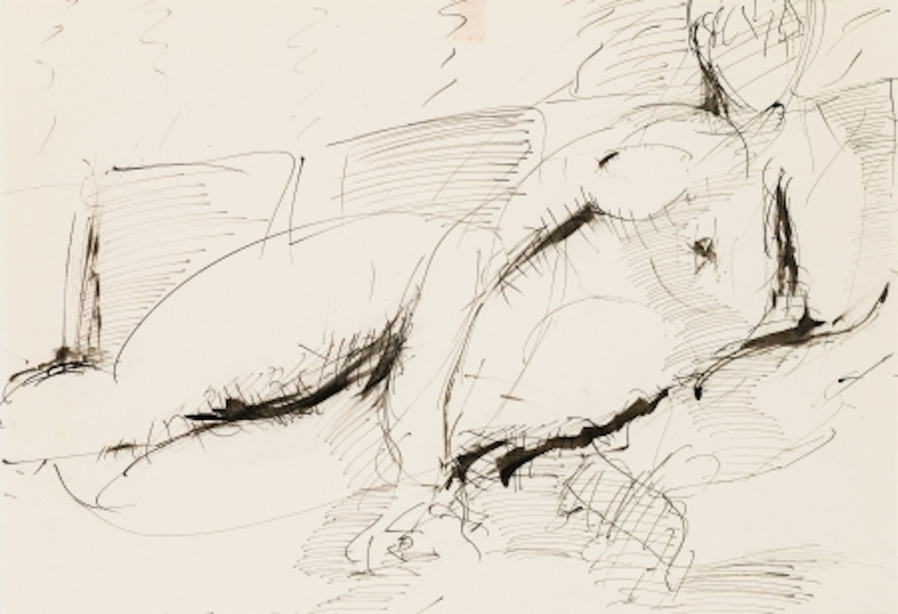 Reclining nude by Hans Staudacher