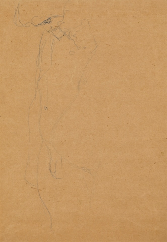 Pregnant woman with husband (indicated in outline; study for “Hope I”) by Gustav Klimt