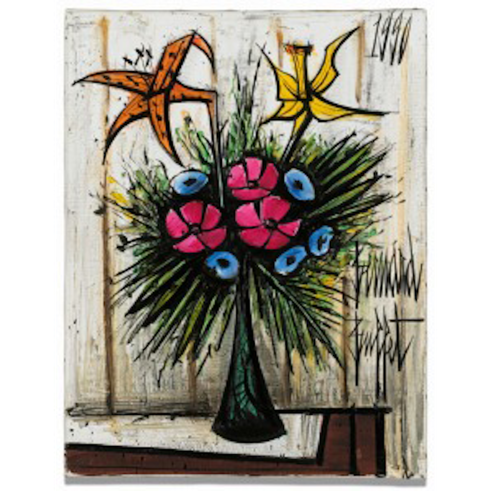 Lauriers-roses, liliums et jonquilles by Bernard Buffet