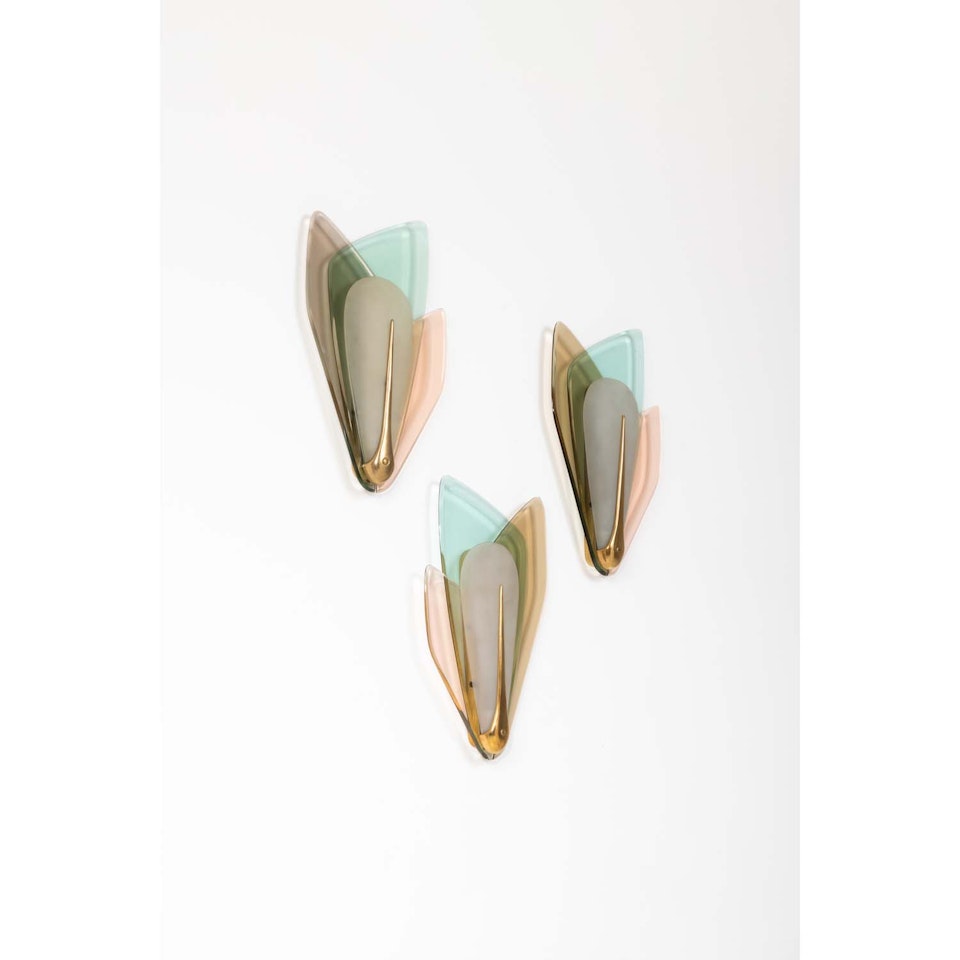 108; Set of three sconces by Max Ingrand