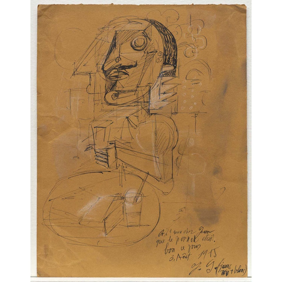 Drawing in the manner of Juan Gris by Victor Brauner