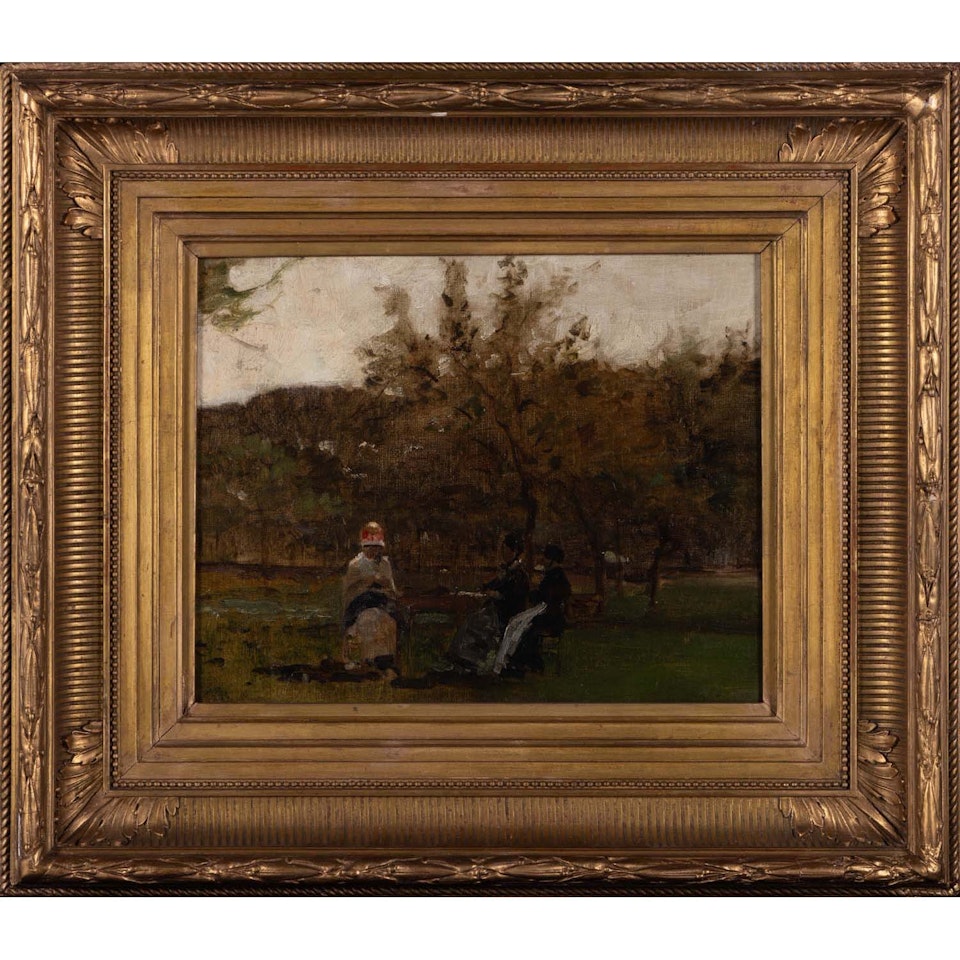 Elegantes in the park by Luigi Loir