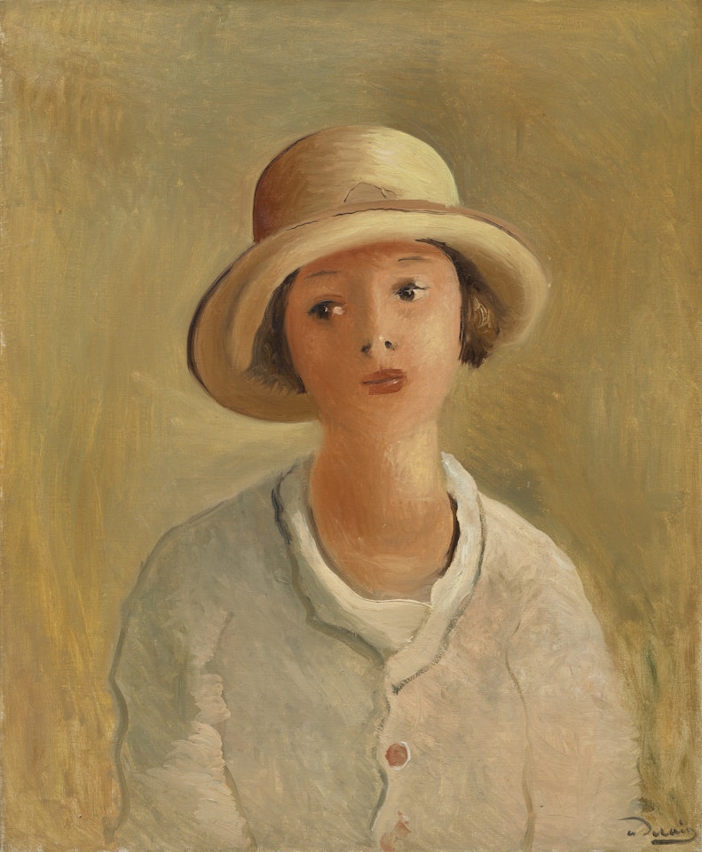 Portrait de Geneviève au chapeau de paille, nièce du peintre by Andre Derain