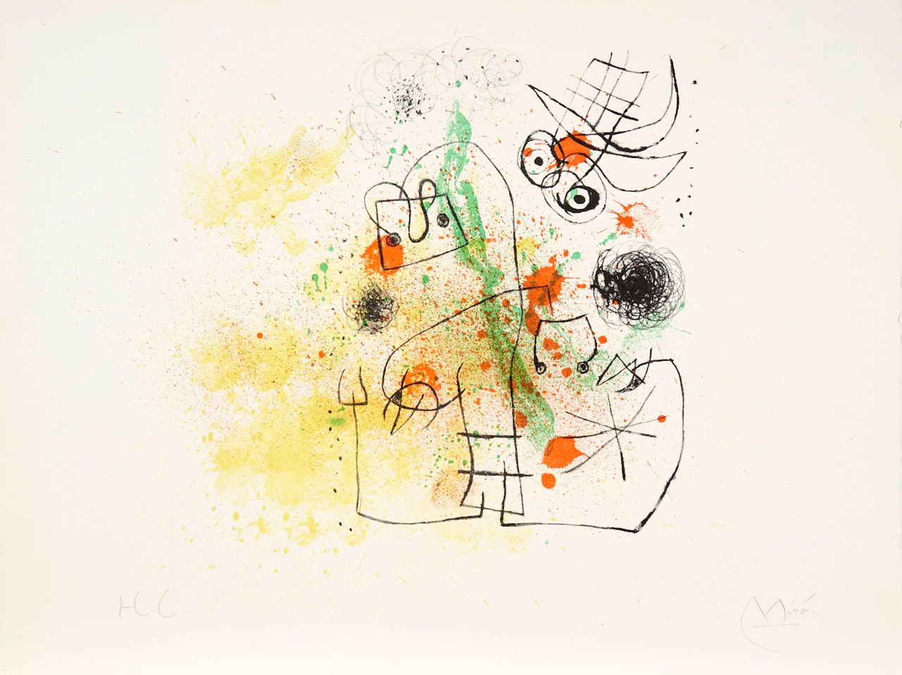 Femme et Oiseau Dans la Tourmente (Maeght 442) by Joan Miró