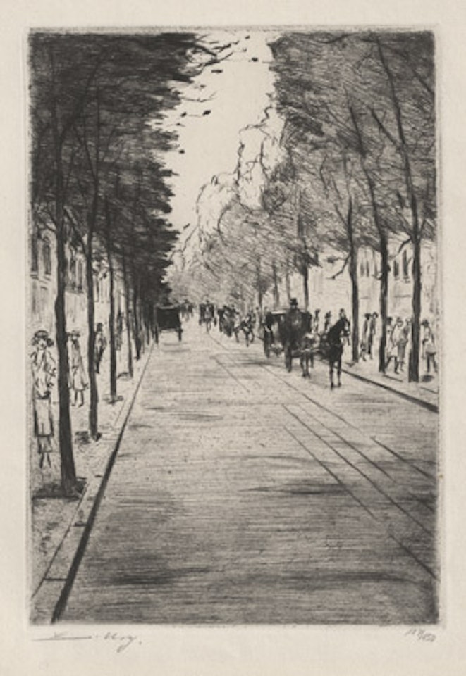 Berlin cab - right - waiting in the Tiergarten by Lesser Ury