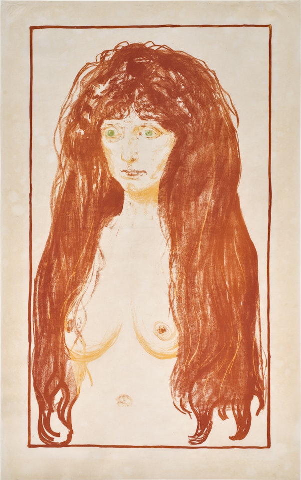 Woman with Red Hair and Green Eyes, The Sin (Die Sünde) (S. 142, W. 198) by Edvard Munch