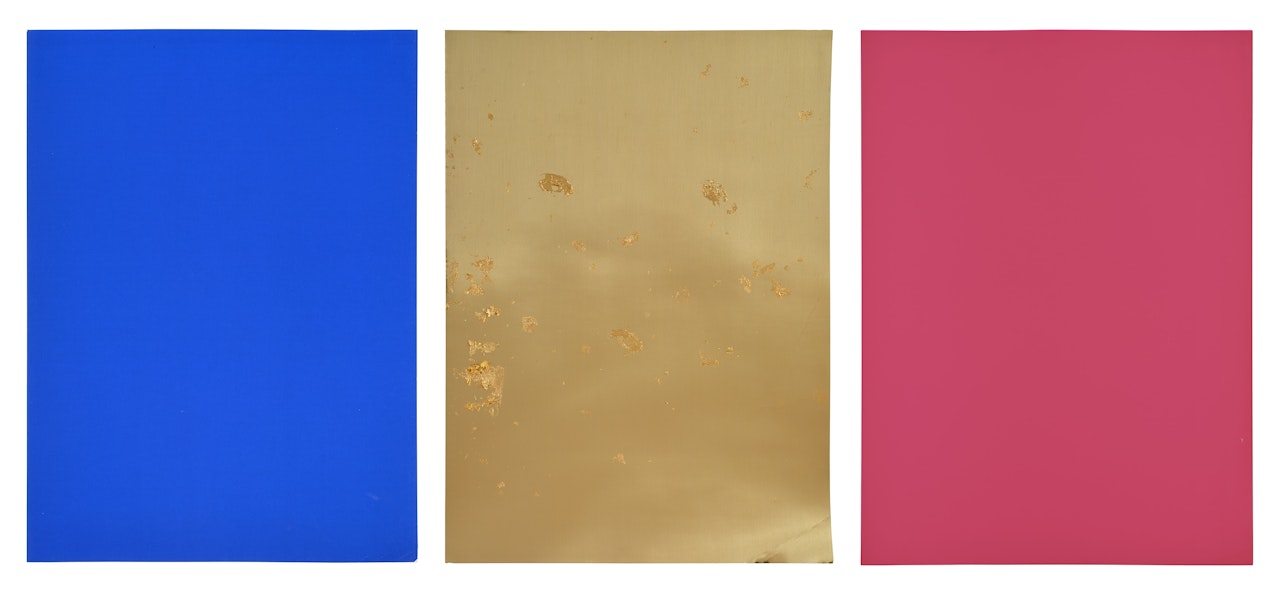 Monochrome und Feuer (Monochrome and Fire) (Krefeld Triptych) by Yves Klein