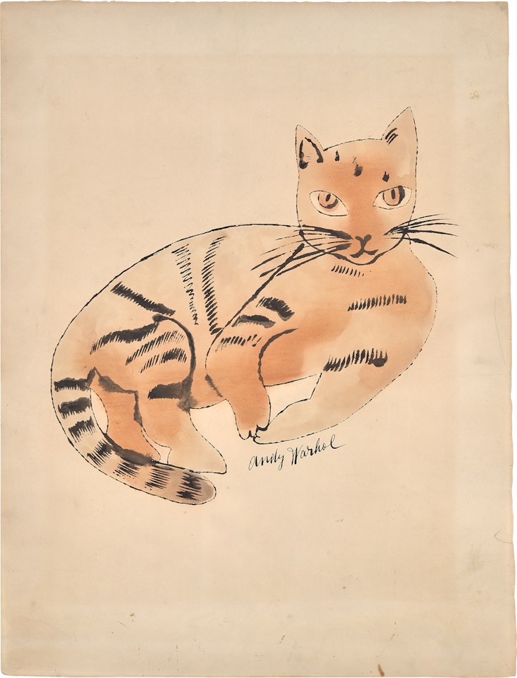 Untitled (Lying Down Cat) by Andy Warhol