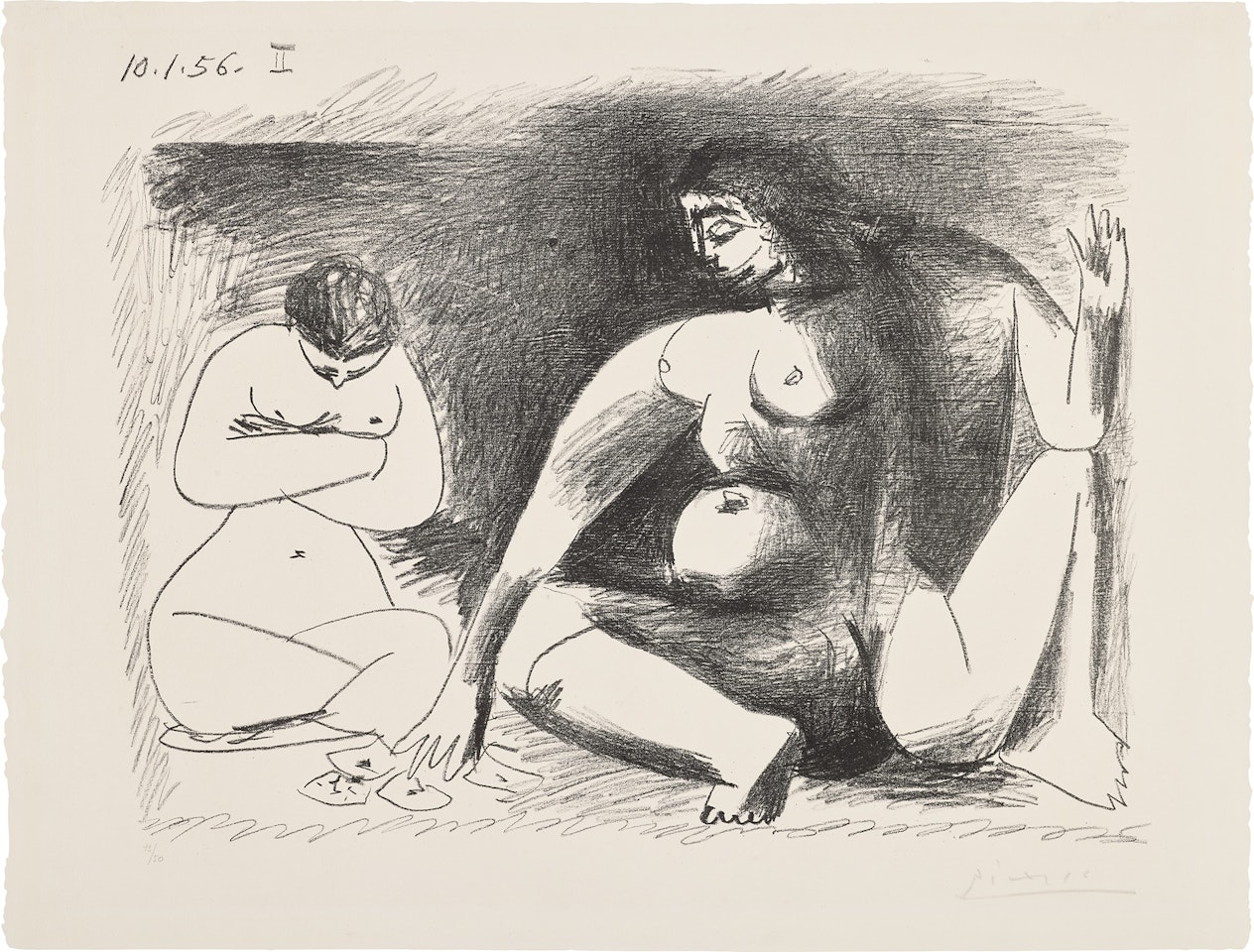 Deux femmes accroupies (Two Women Crouching) (Bl. 790, M. 274) by Pablo Picasso