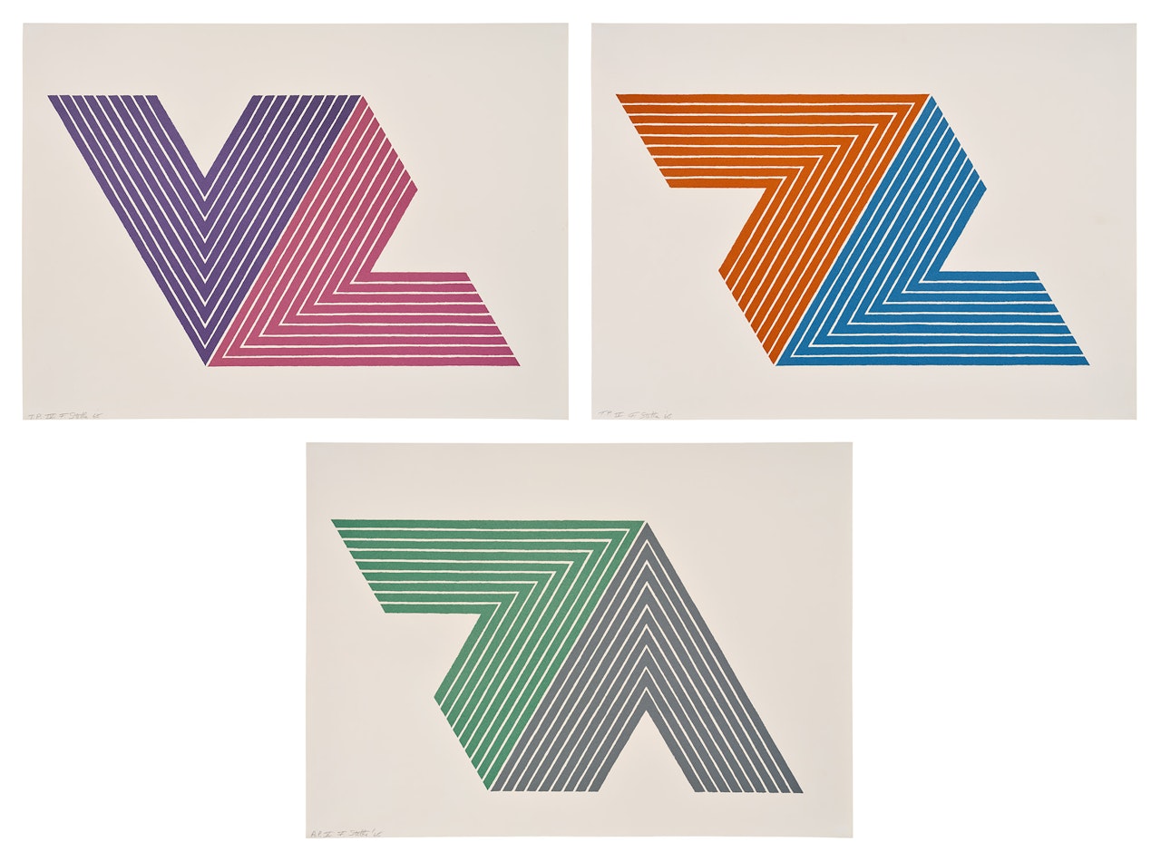 Ifafa I; Itata; and Ifafa II, from V Series (G. 75-77, A. 21-23) by Frank Stella