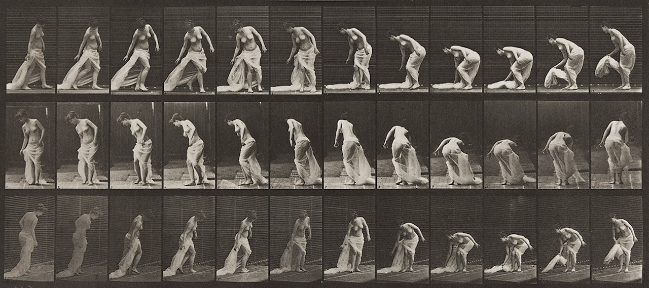 A selection of 4 plates from Animal Locomotion by Eadweard Muybridge