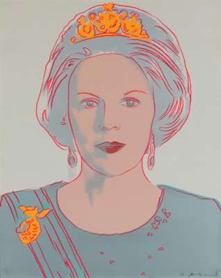 Queen Beatrix of the Netherlands from the series "Reigning Queens" (; ) by Andy Warhol