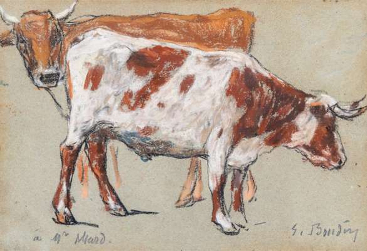 Two cows by Eugène Boudin