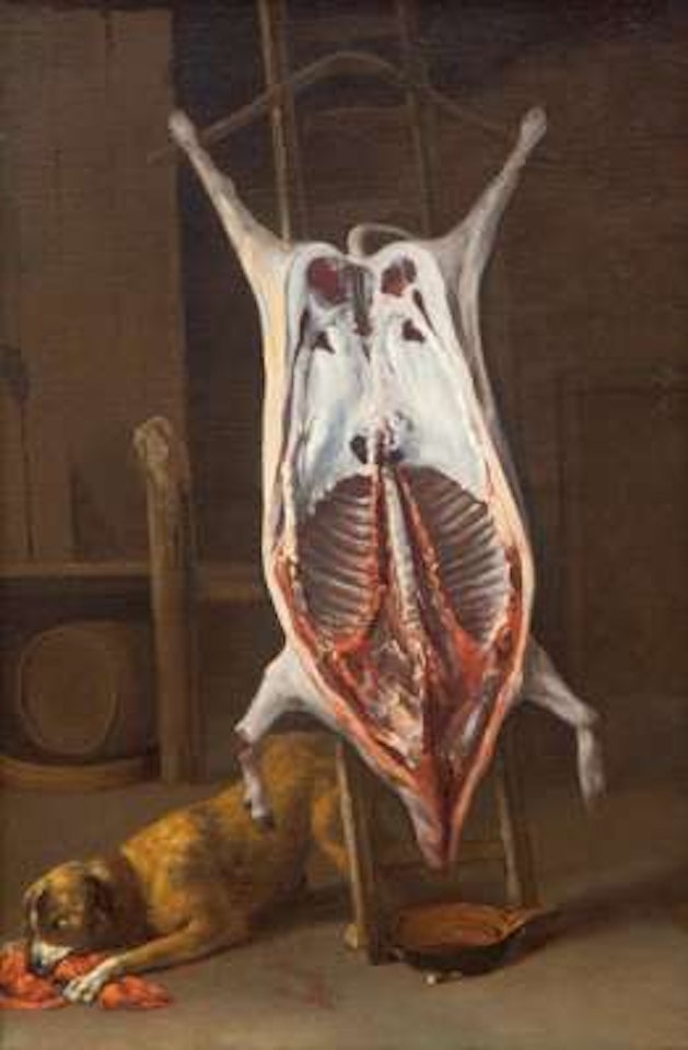 The slaughtered pig by Dutch School