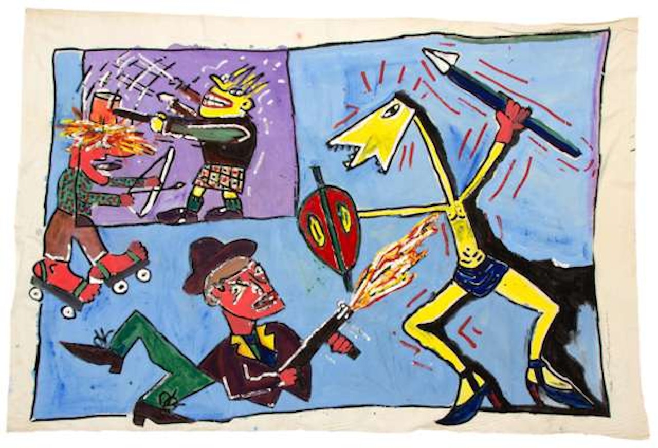 Le guerrier, le gangster “tuer!“, ils se tapent tous sur la gueule! (The warrior, the gangster "Kill!", they all punch each other in the face) by Robert Combas