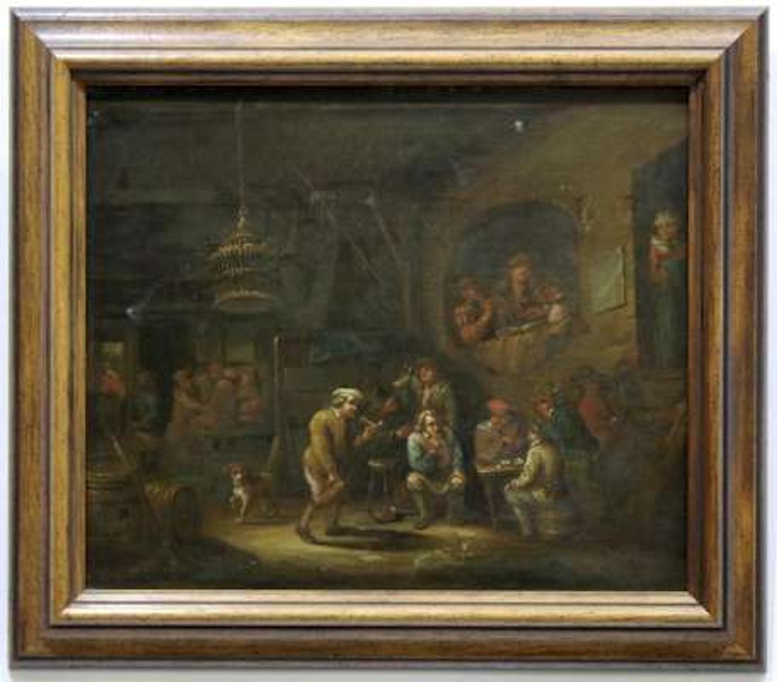 Smoking and drinking peasants in an inn by Dutch School