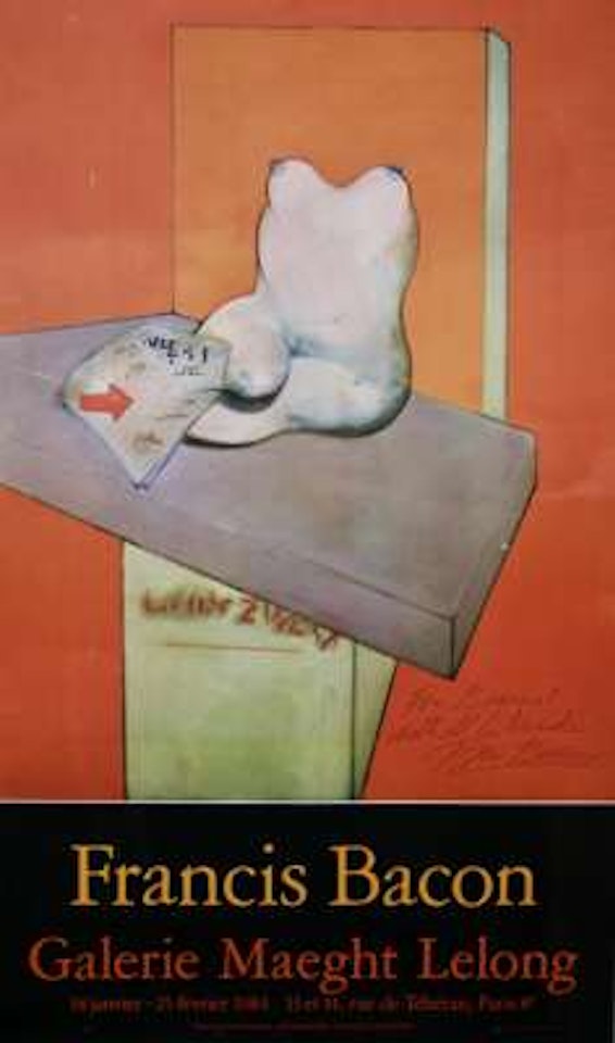 signed exhibition poster Galerie Maeght Lelong by Francis Bacon