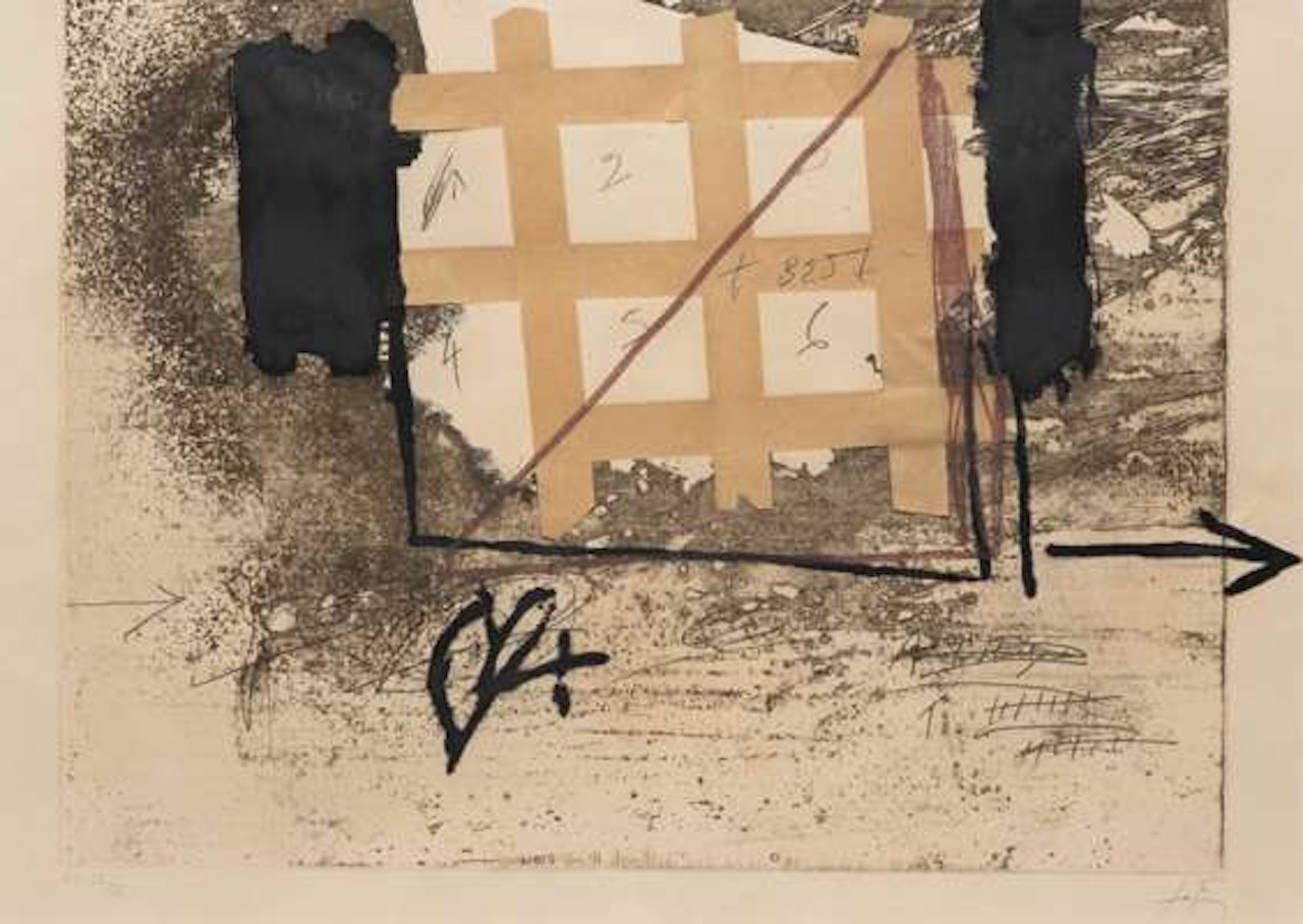 Grille de papier collé (Glued paper grid) by Antoni Tapies