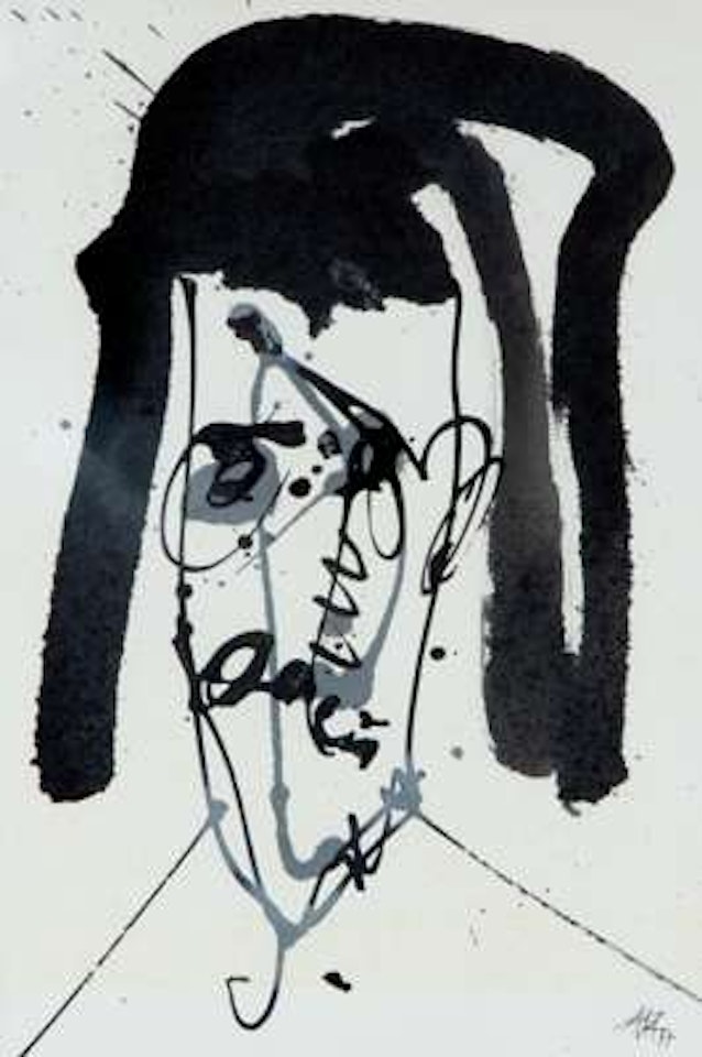 Dame avec chevelure noir [sic] (Lady with Black Hair) by Antonio Saura