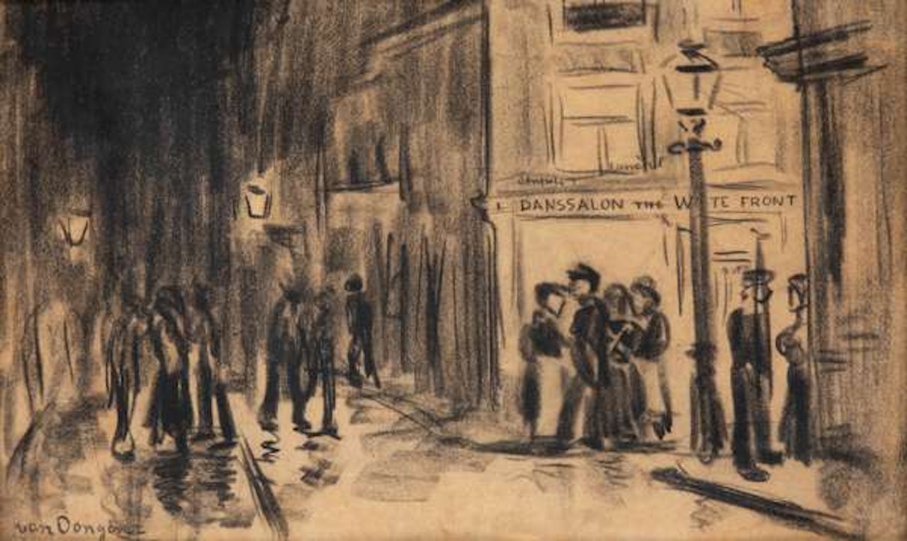 Nightlife in the Zandstraat in Rotterdam by Kees van Dongen