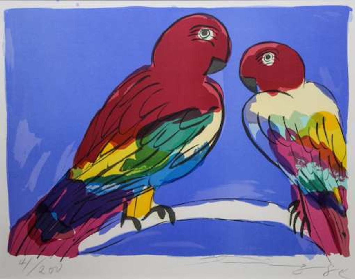 Two parrots by Walasse Ting