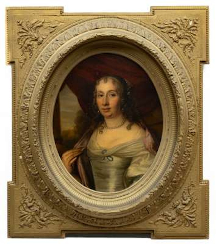 Portrait of Henriëtte Catharina, Princess of Orange in a gray dress by Dutch School