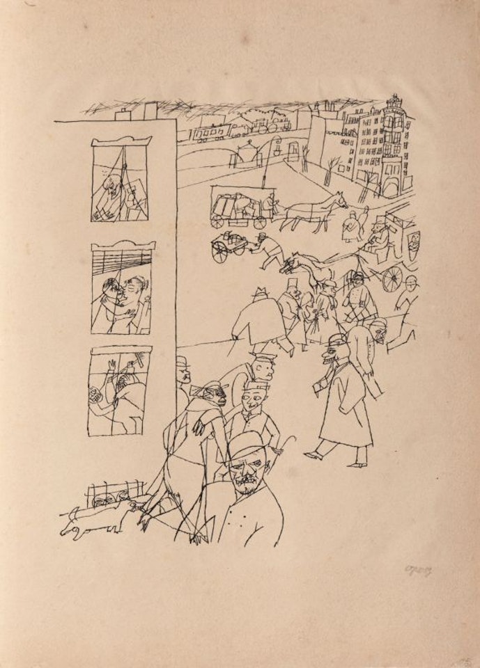 People in the street by George Grosz