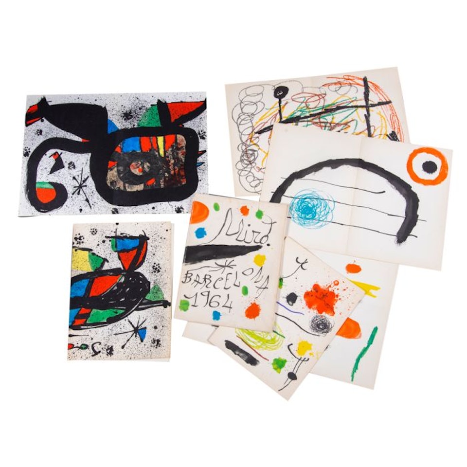Lot of 2 Joan Miró catalogs with lithographs inside: Miró Barcelona 1964" by Joan Miró
