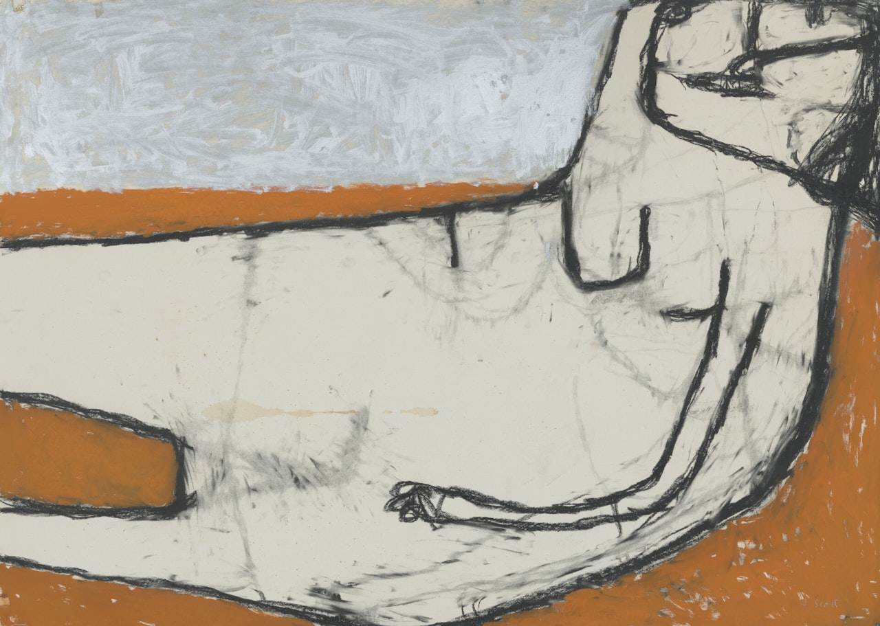 Reclining Nude (Orange and Silver) by William Scott