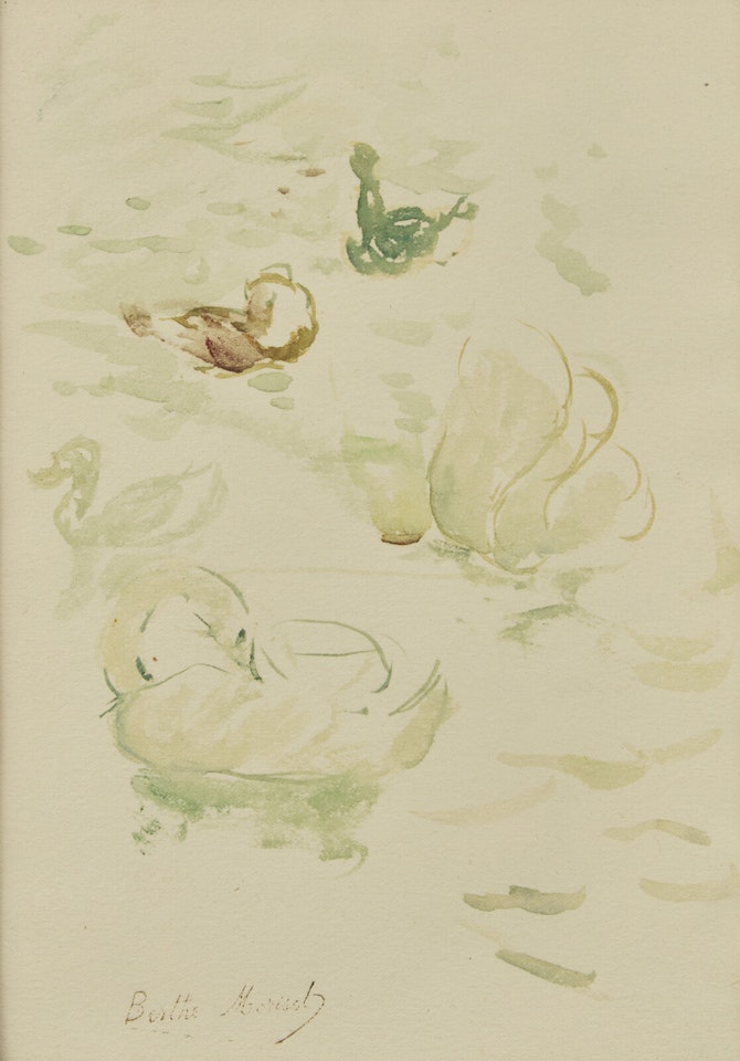 Cygnes et Canards with Reflets dans le Lac verso (A Double-Sided Work) by Berthe Morisot