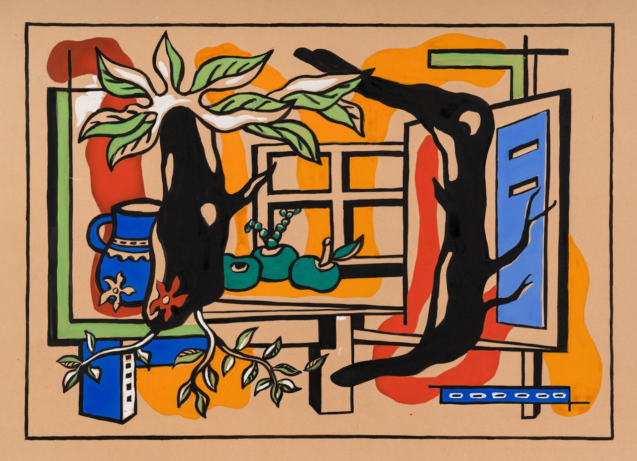 Nature Morte aux Pommes et Pichet devant la Fenêtre by Fernand Leger