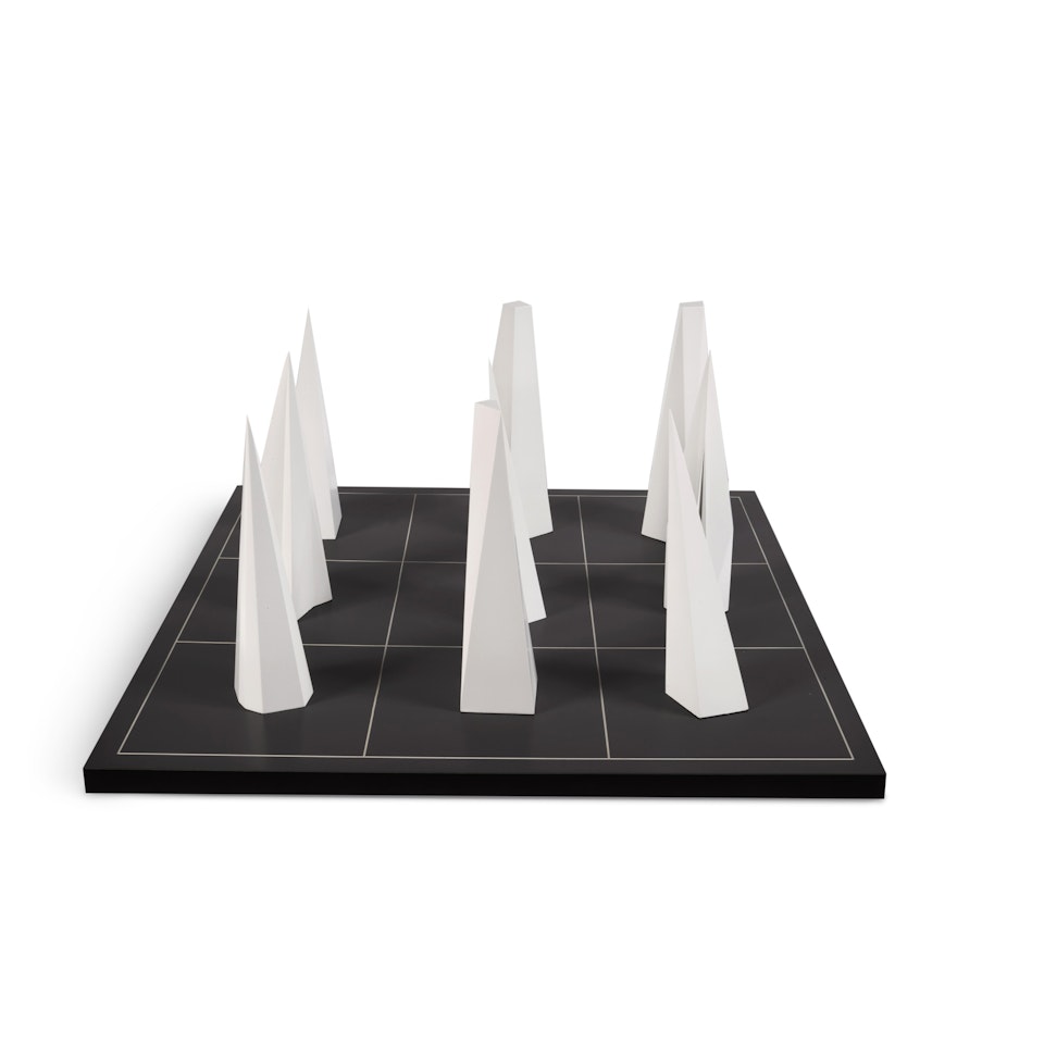9 Pyramids on a 9 Part Grid by Sol LeWitt
