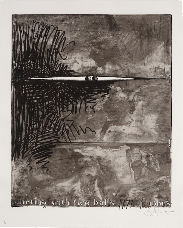 Painting with Two Balls (Grays) (ULAE 88) by Jasper Johns