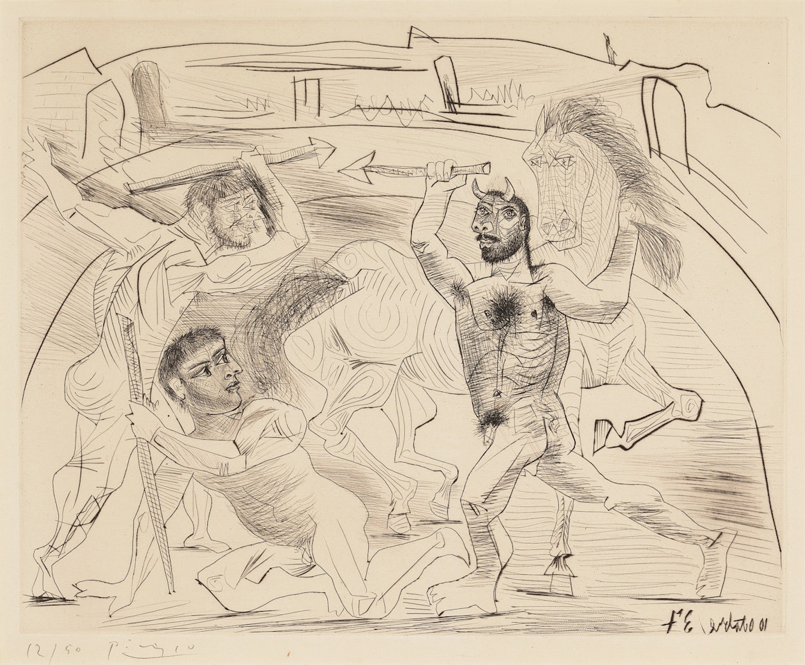 Le combat dans l"arène (Bloch 301; Baer 629) by Pablo Picasso