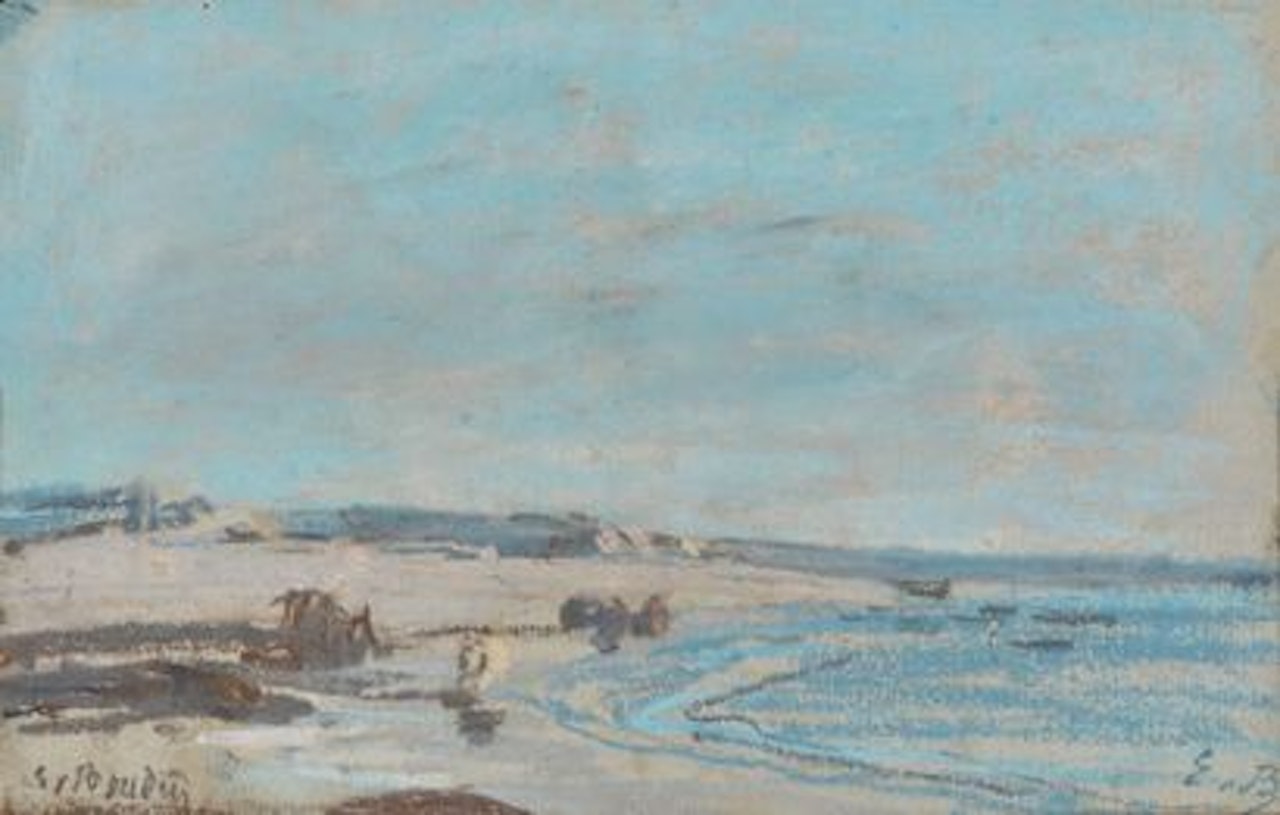 Lively seaside by Eugène Boudin