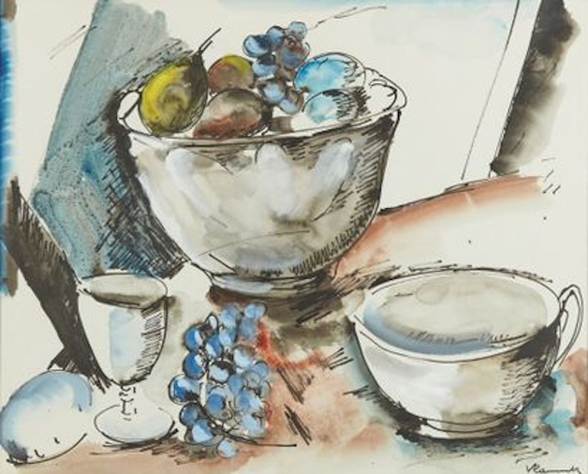 Fruit bowl, glass and mug by Maurice de Vlaminck