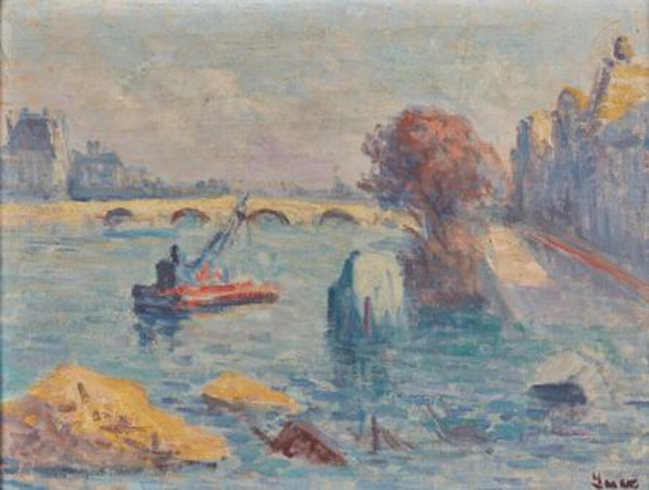 The Royal Bridge, Paris by Maximilien Luce