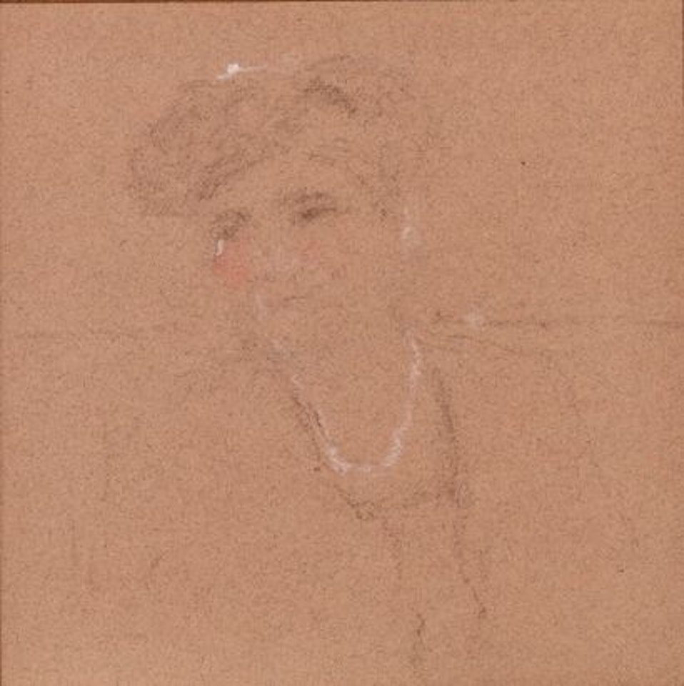 Study for the portrait of Mr. and Mrs. B. Mrs. B. in bust. by Édouard Vuillard