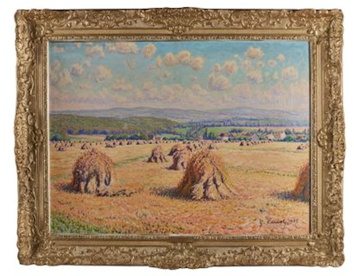 Millstones in a hilly landscape by Gustave Cariot