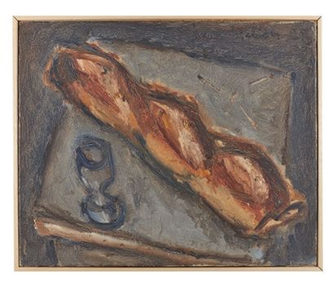 Still life with a stick and a glass by Jean Hélion