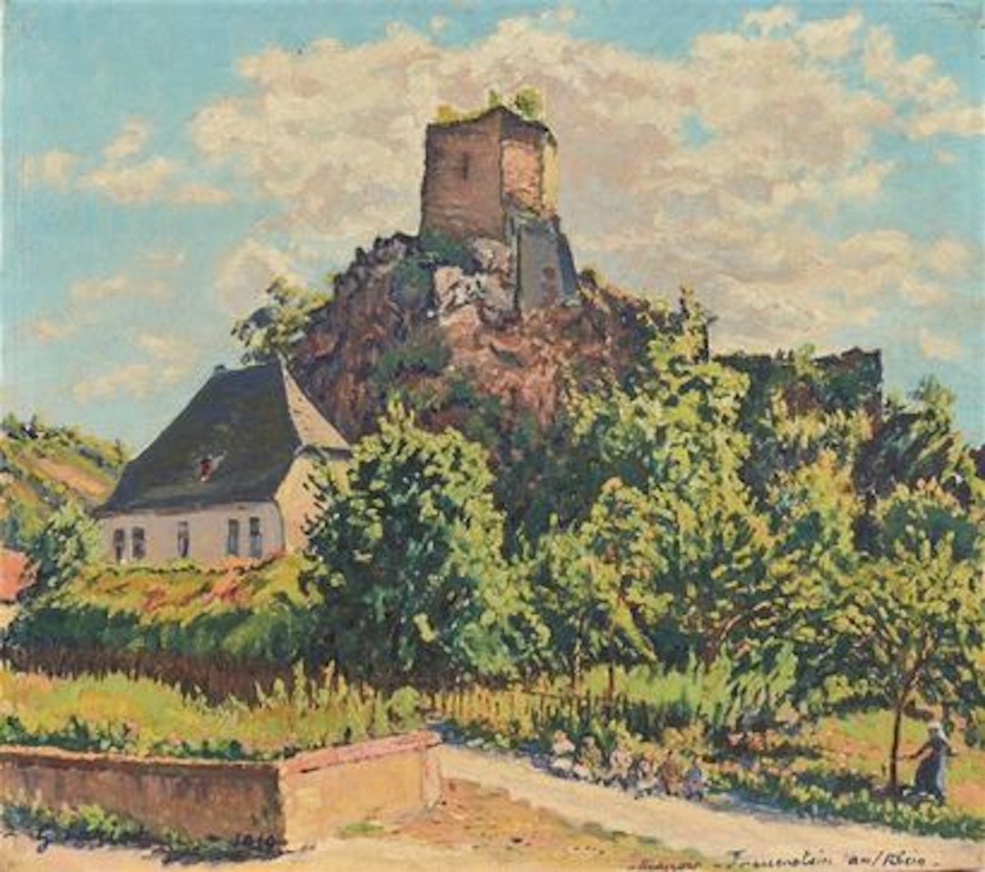 Manor house in Frauenstein on the Rhine by Gustave Cariot