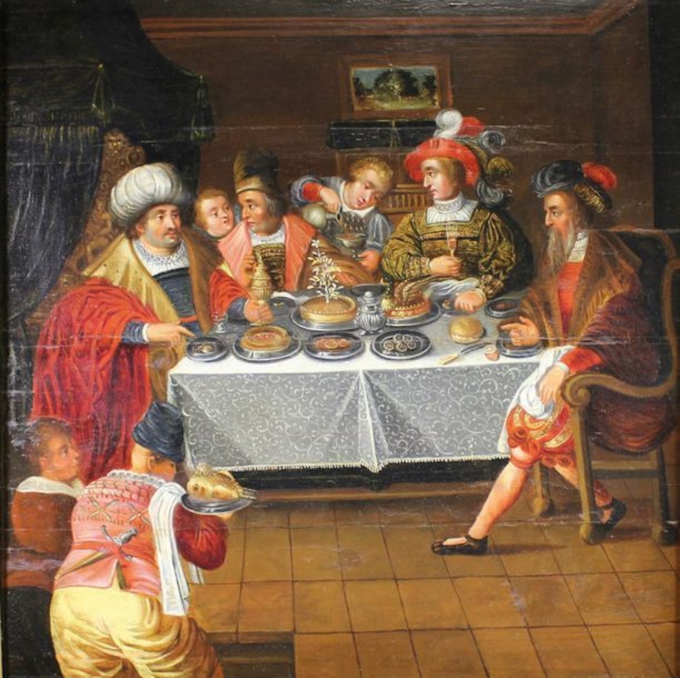 The meal at the poor rich man"s house by Frans Francken II