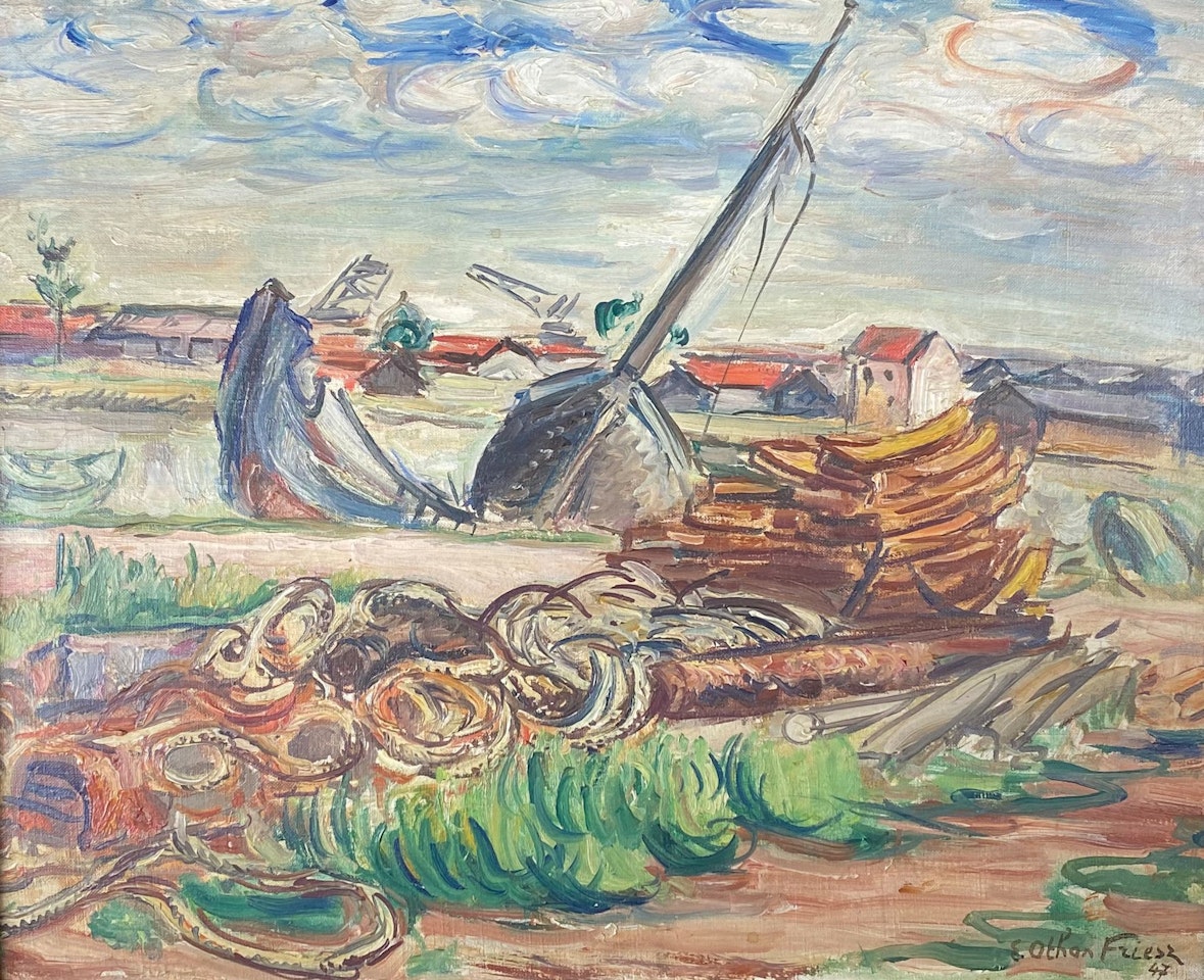 Fishing boats and nets by Othon Friesz