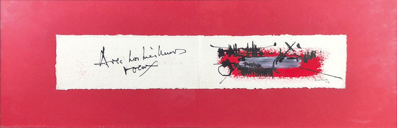 Greeting card; Personal wishes from the artist by Georges Mathieu