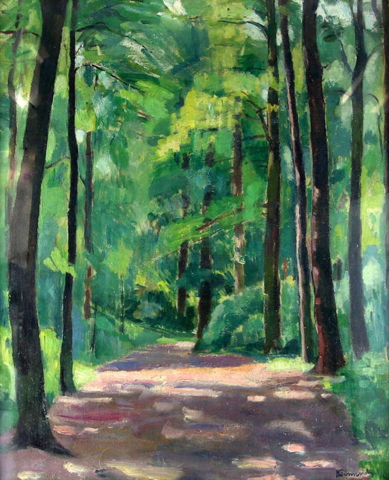 wooded path by German School